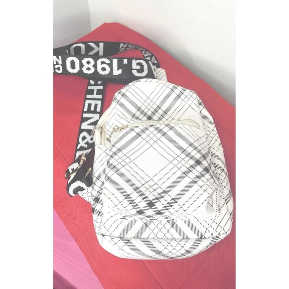 Kuchen & Bag 1980 Convertible Crossbody Purse Belt Bag Black White Vintage - Picture 5 of 9